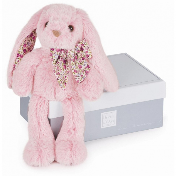 Peluche lapin rose liberty histoire d'ours 50 cm